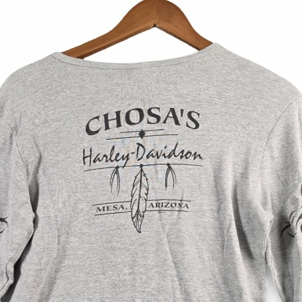 Harley-Davidson Chosa's Mesa Arizona L Tribal Long Sleeve T-Shirt Gray Large - Picture 4 of 9